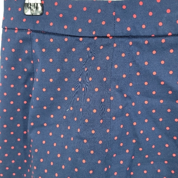 J.Crew Womens No.2 Pencil Skirt Blue With Red Polka dot Size 0 - Picture 7 of 11